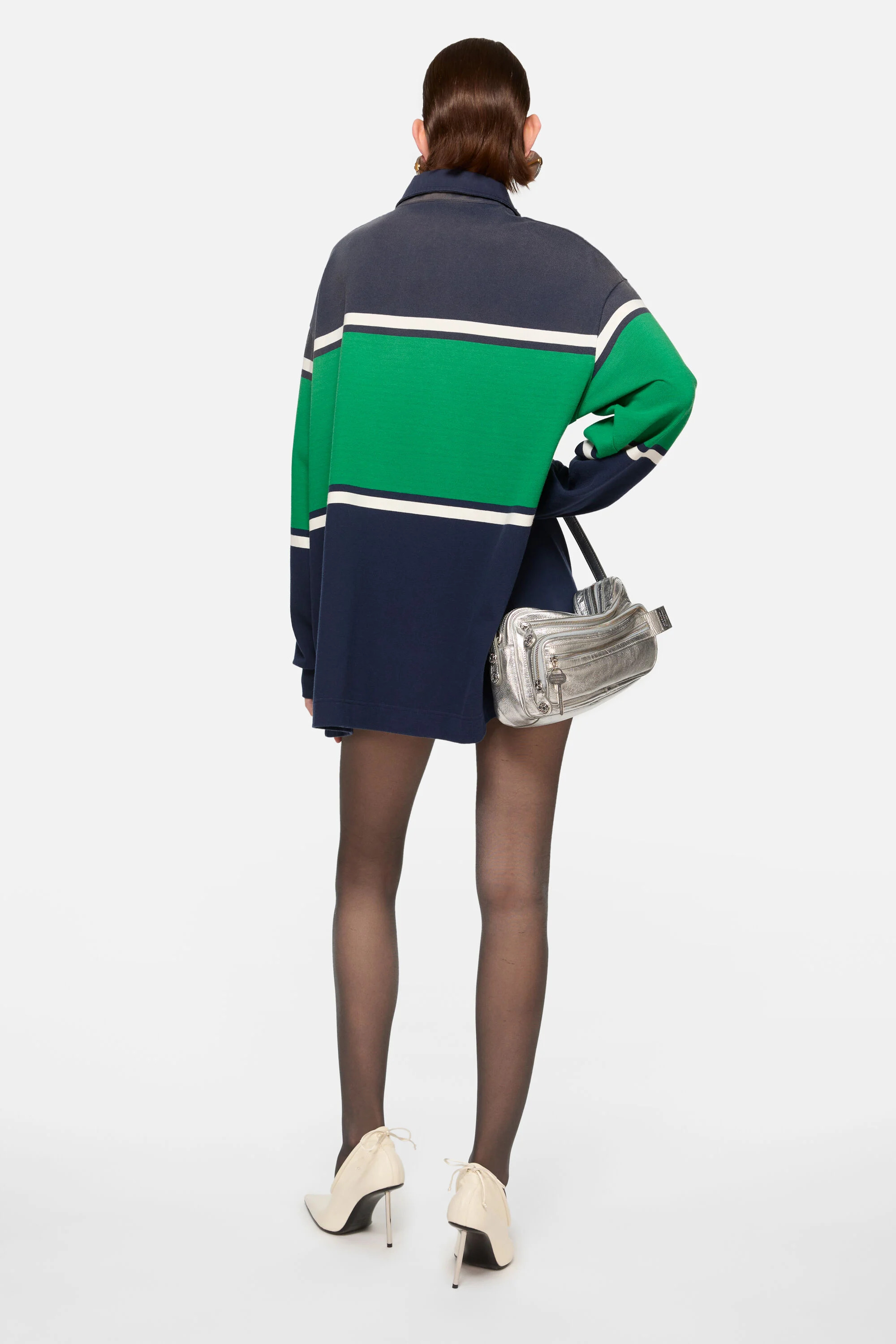 Polo sweater dress - Navy/green - 3
