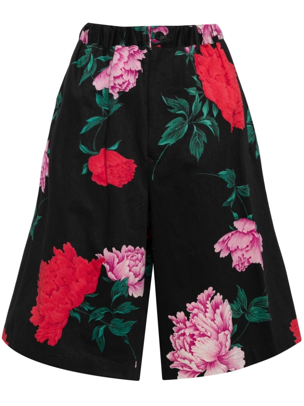 floral-print wide-leg shorts - 1