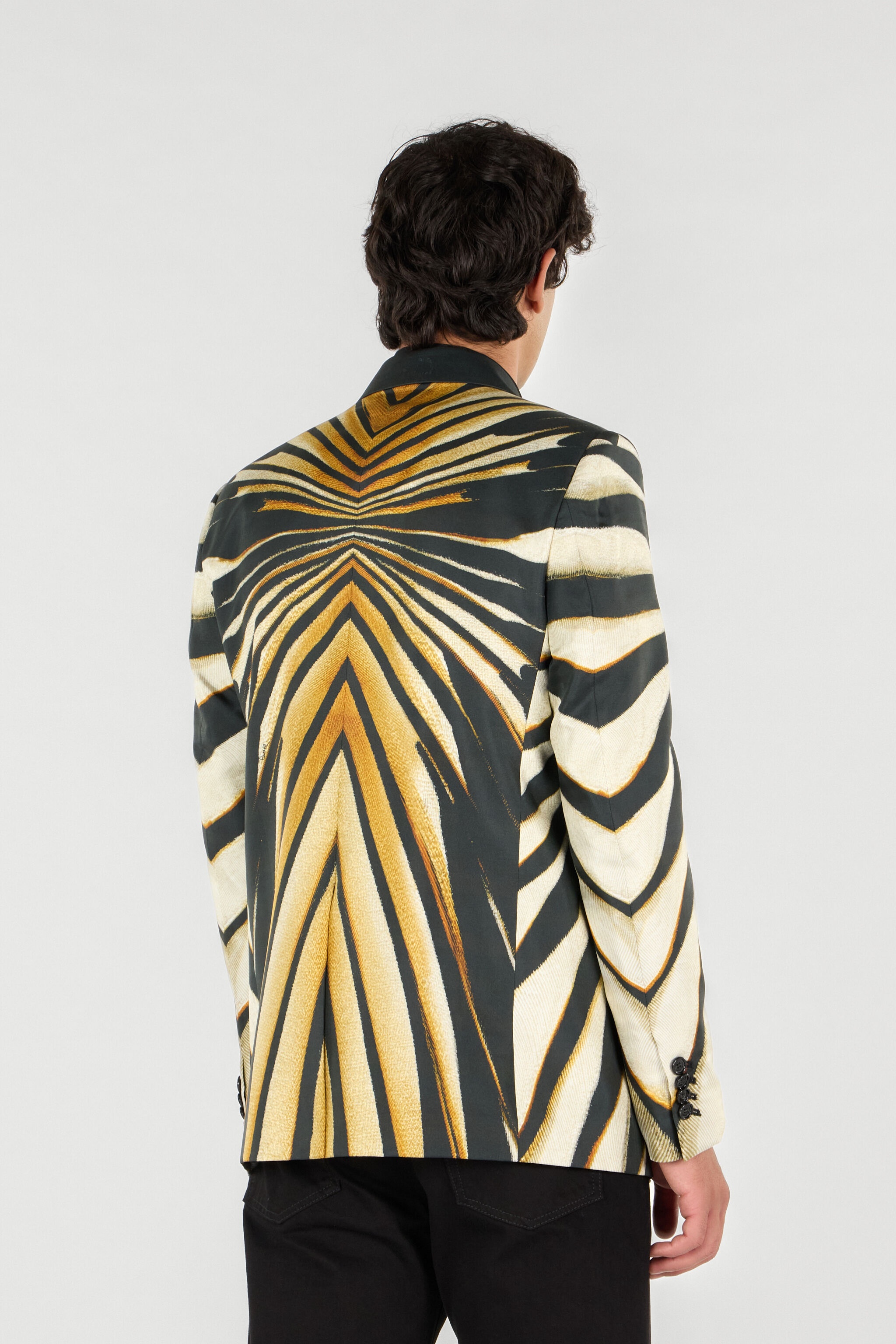 Single-breasted blazer with Ray of Gold print - 4