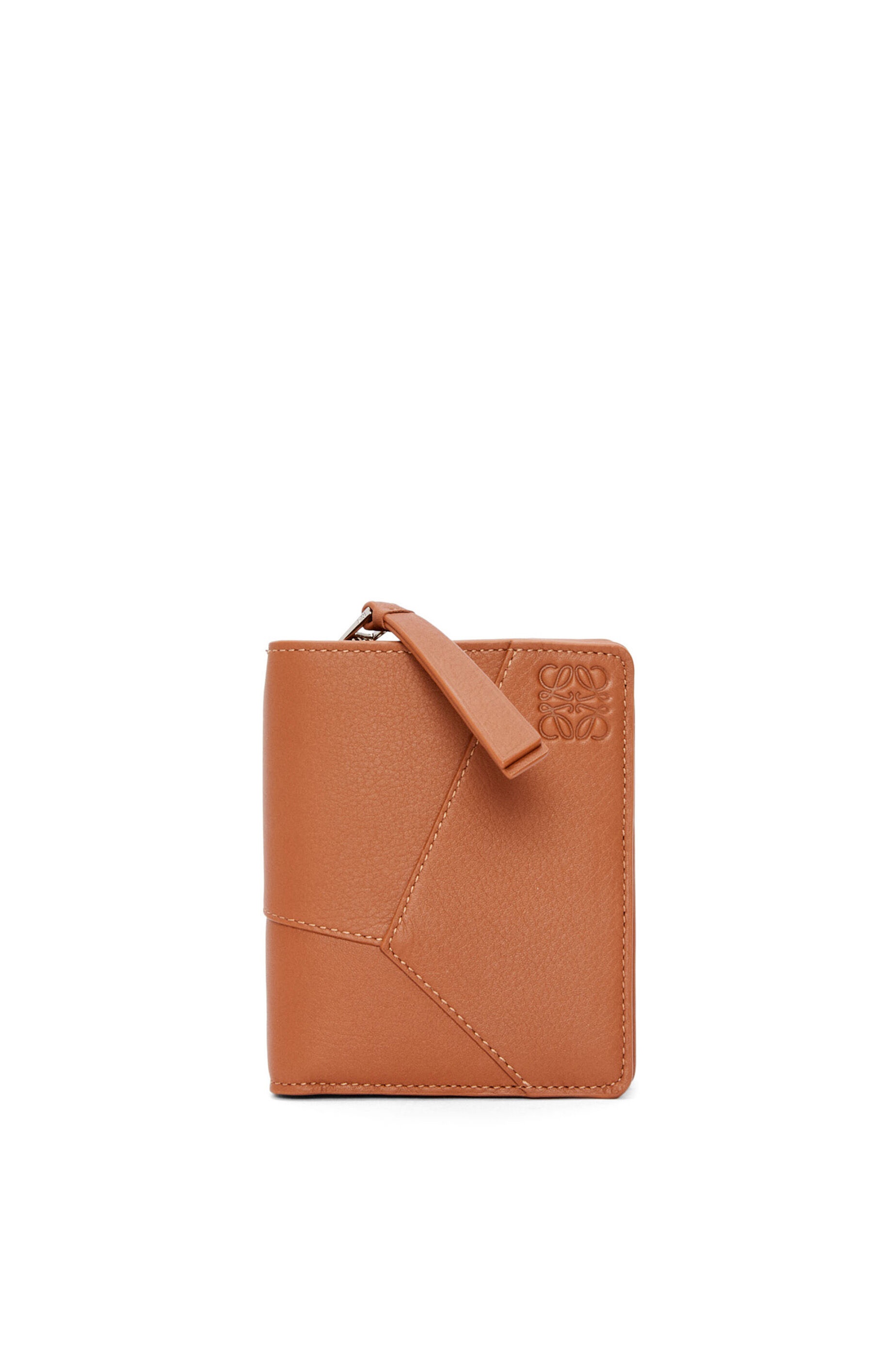 Puzzle Edge compact zip wallet in classic calfskin - 1