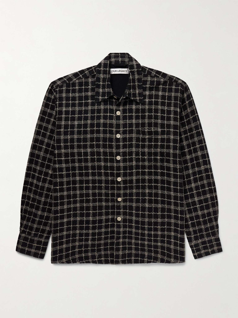 Above Checked Cotton and Linen-Blend Overshirt 1
