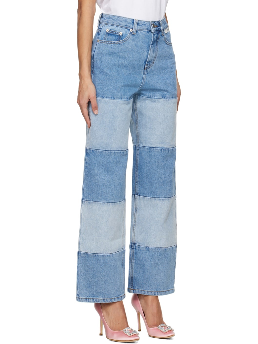 Blue Bicolor Jeans - 2