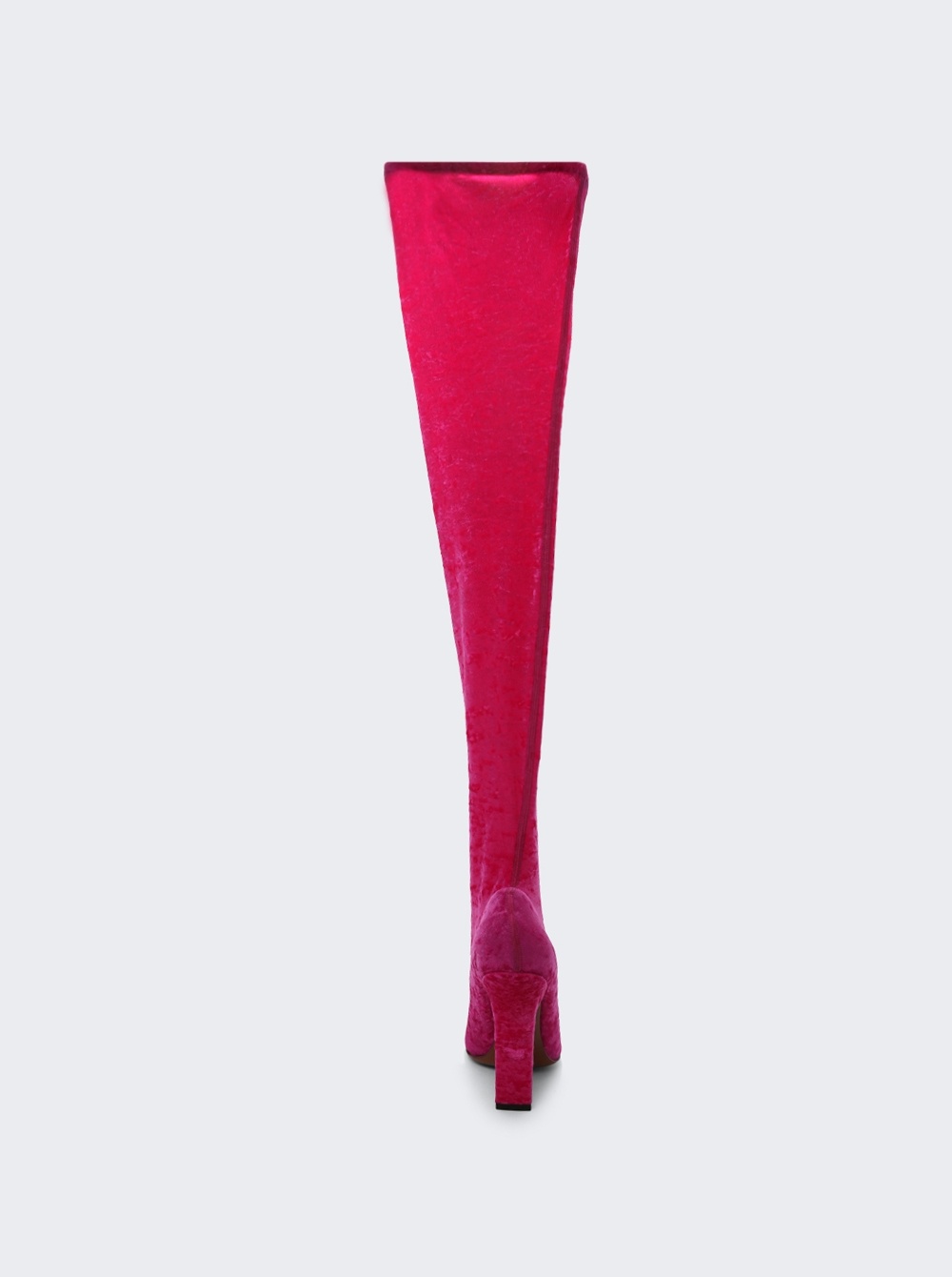 Velvet High Boomerang Sock Boots Pink - 3