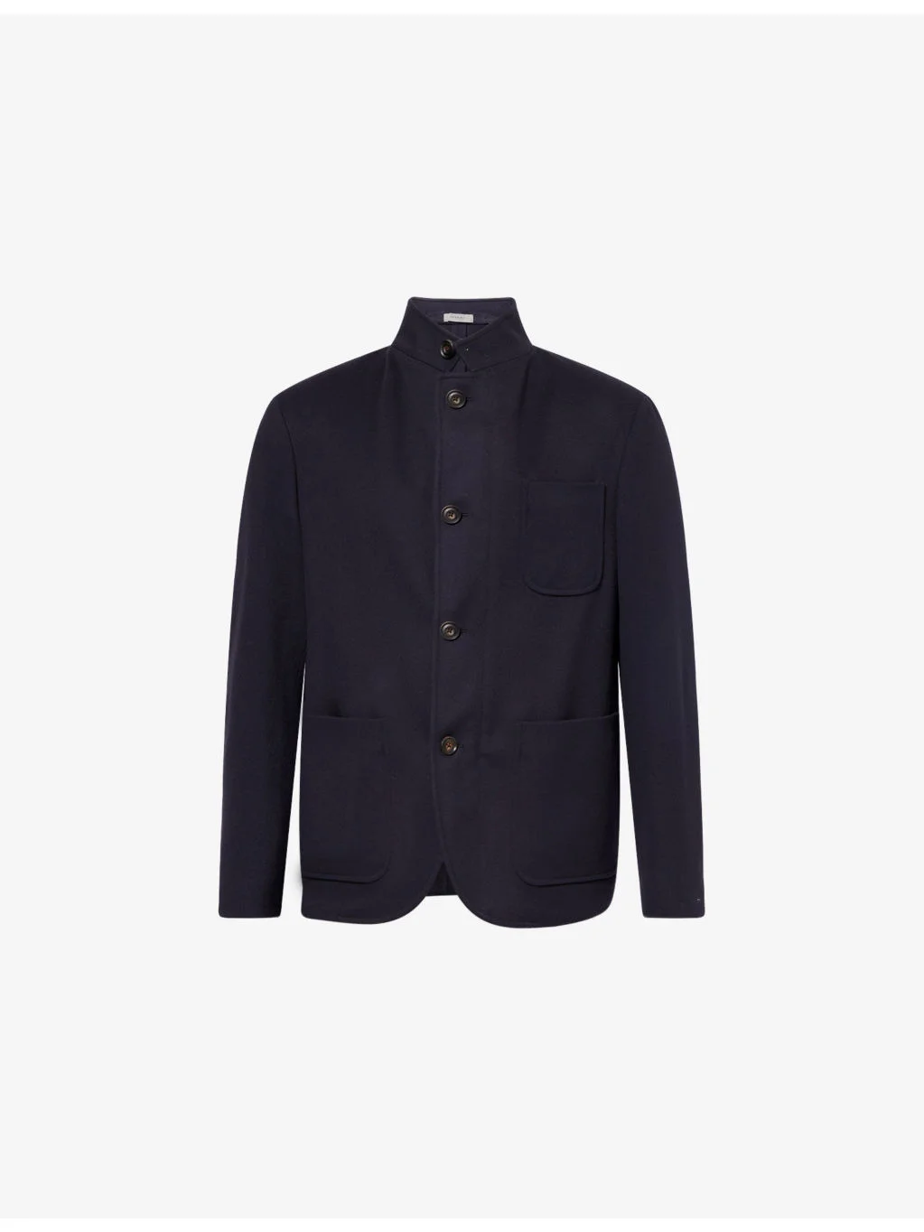 Patch-Pocket Button-Up Wool Jacket - 1