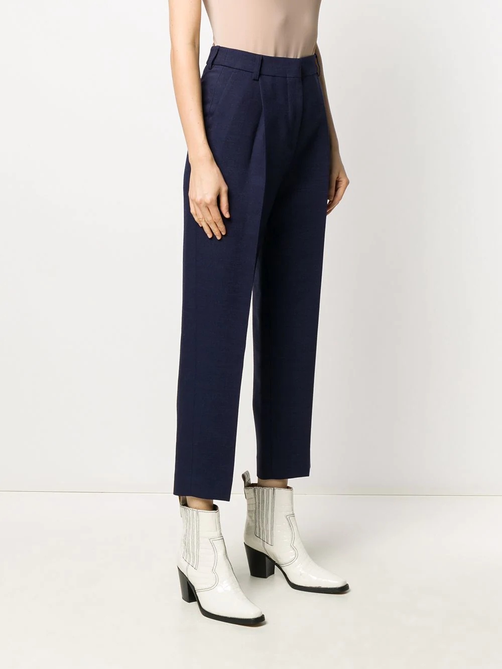 cropped pleated trousers - 3