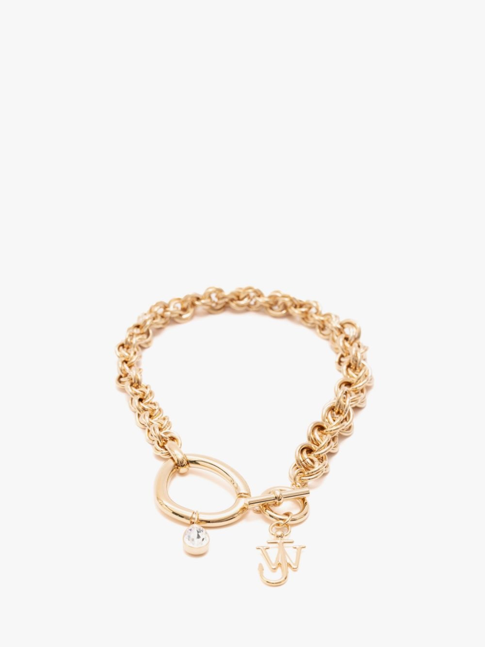 OVERSIZED LINK CHAIN CHOKER WITH CRYSTAL - 2