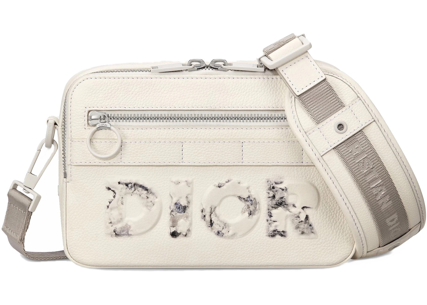 Dior x Daniel Arsham Safari Messenger Bag Calfskin White - 1