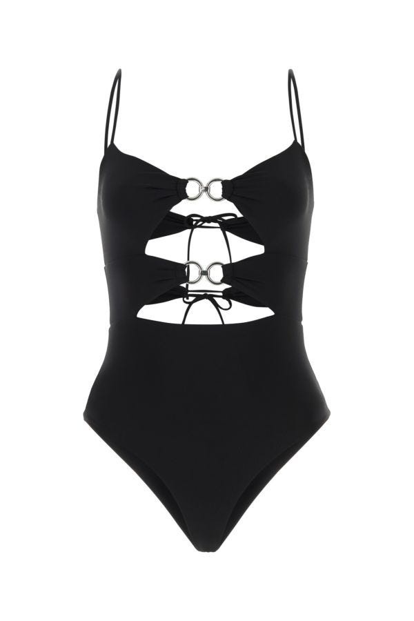 Black stretch polyester swimsuit - 1