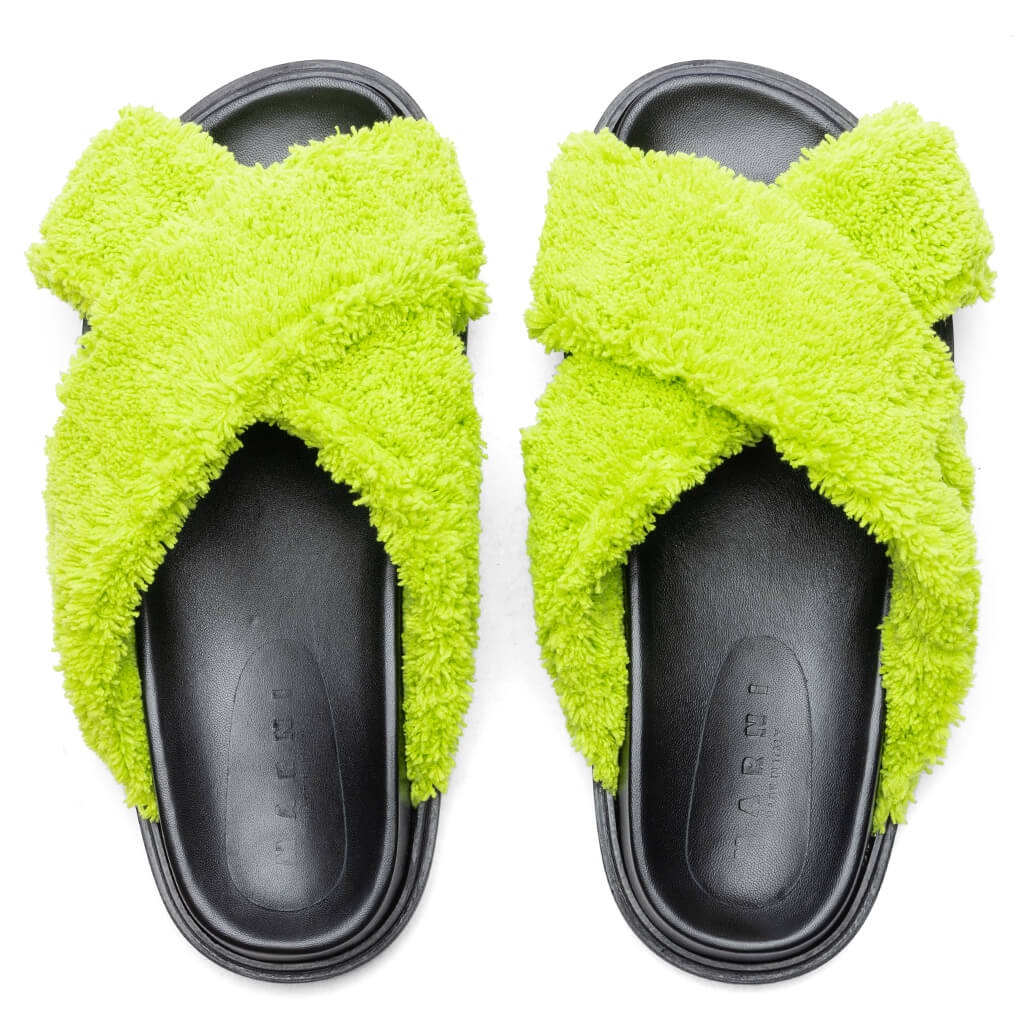 FUSSBETT SLIDE SANDAL - LIME GREEN - 4