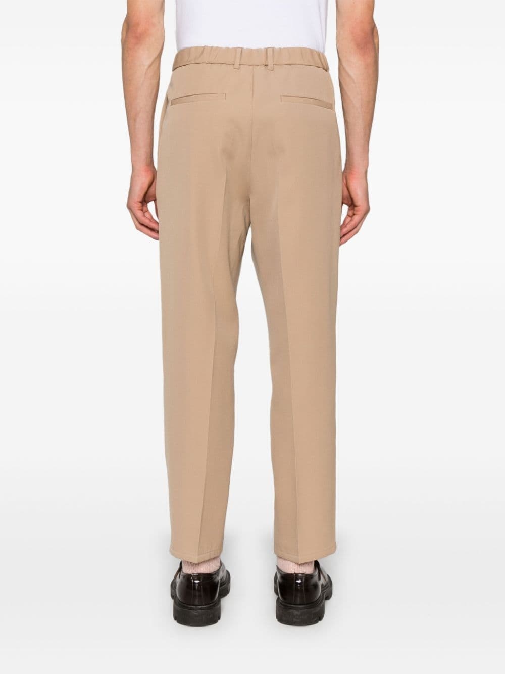 tapered-leg wool trousers - 4
