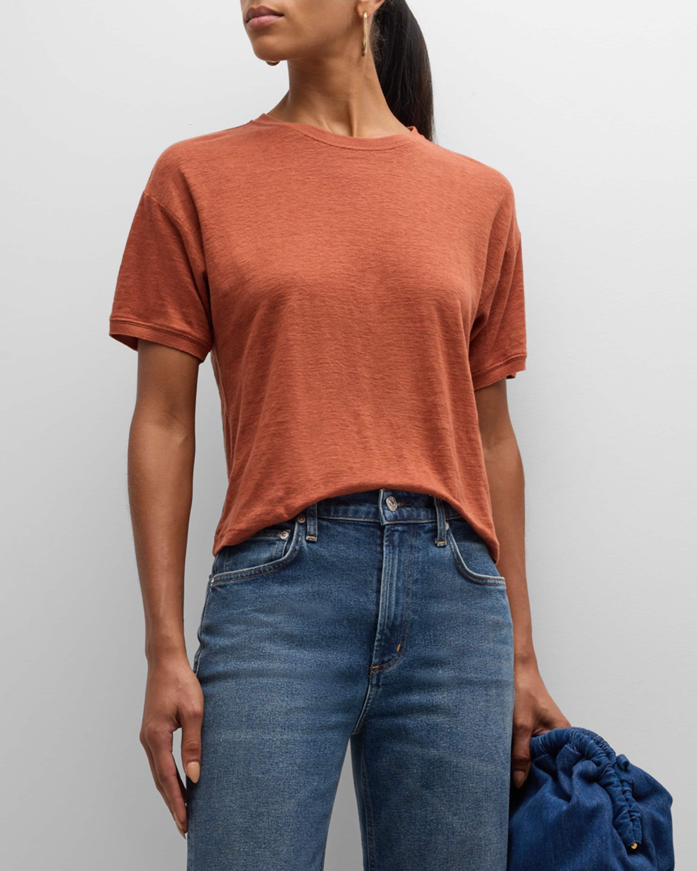 Crewneck Linen Tee - 2