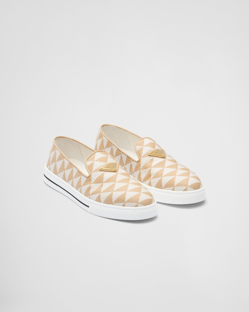 Embroidered fabric slip-on shoes 1