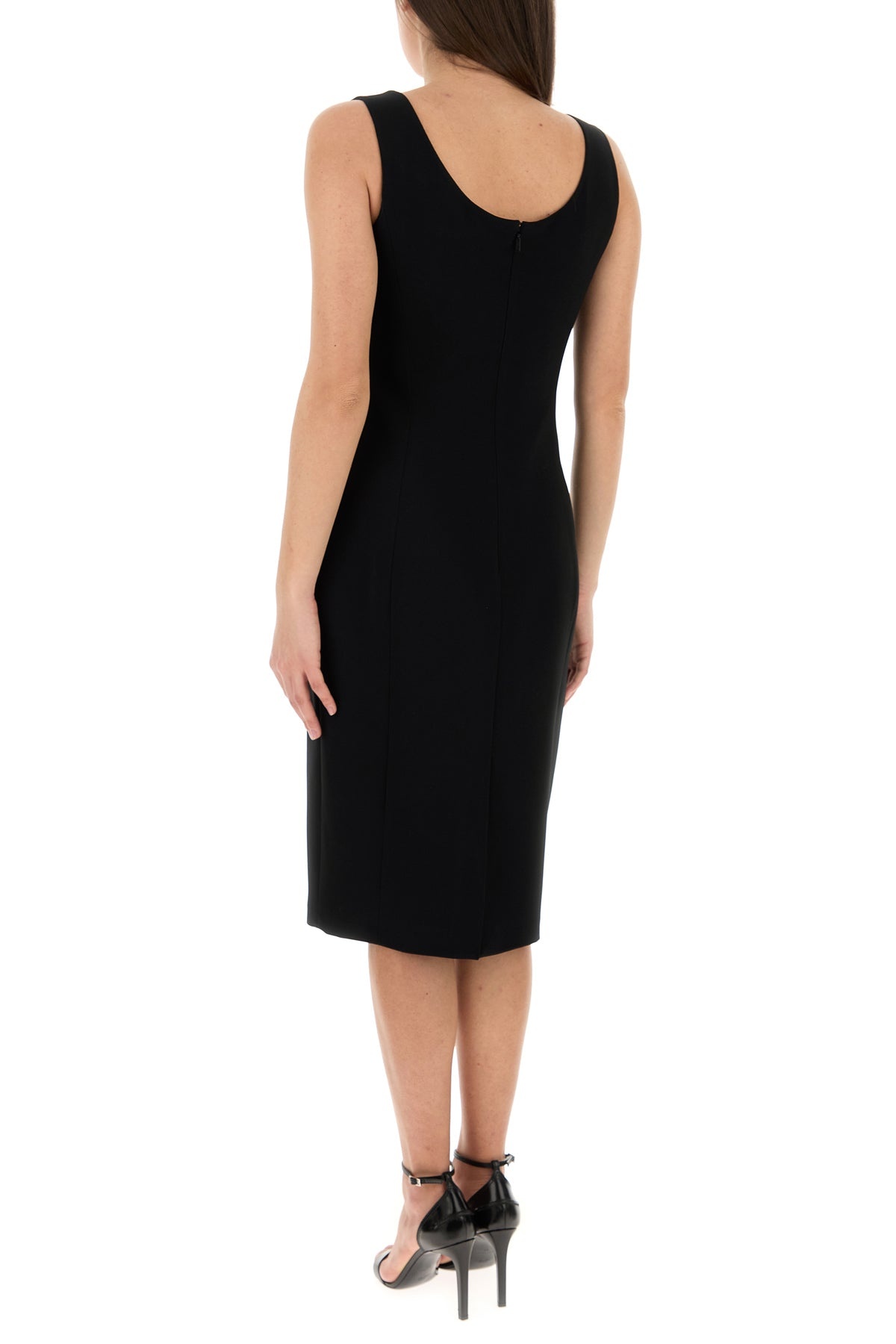 Black stretch cady dress - 4