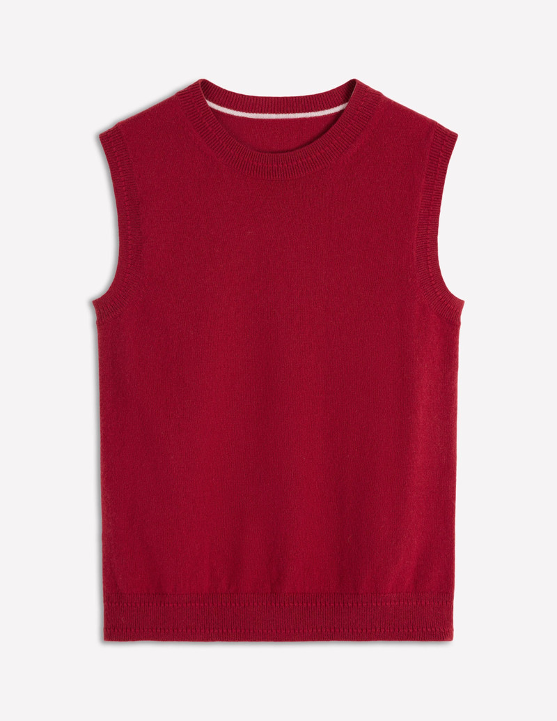 Eva Cashmere Vest-Red Liquorice 6