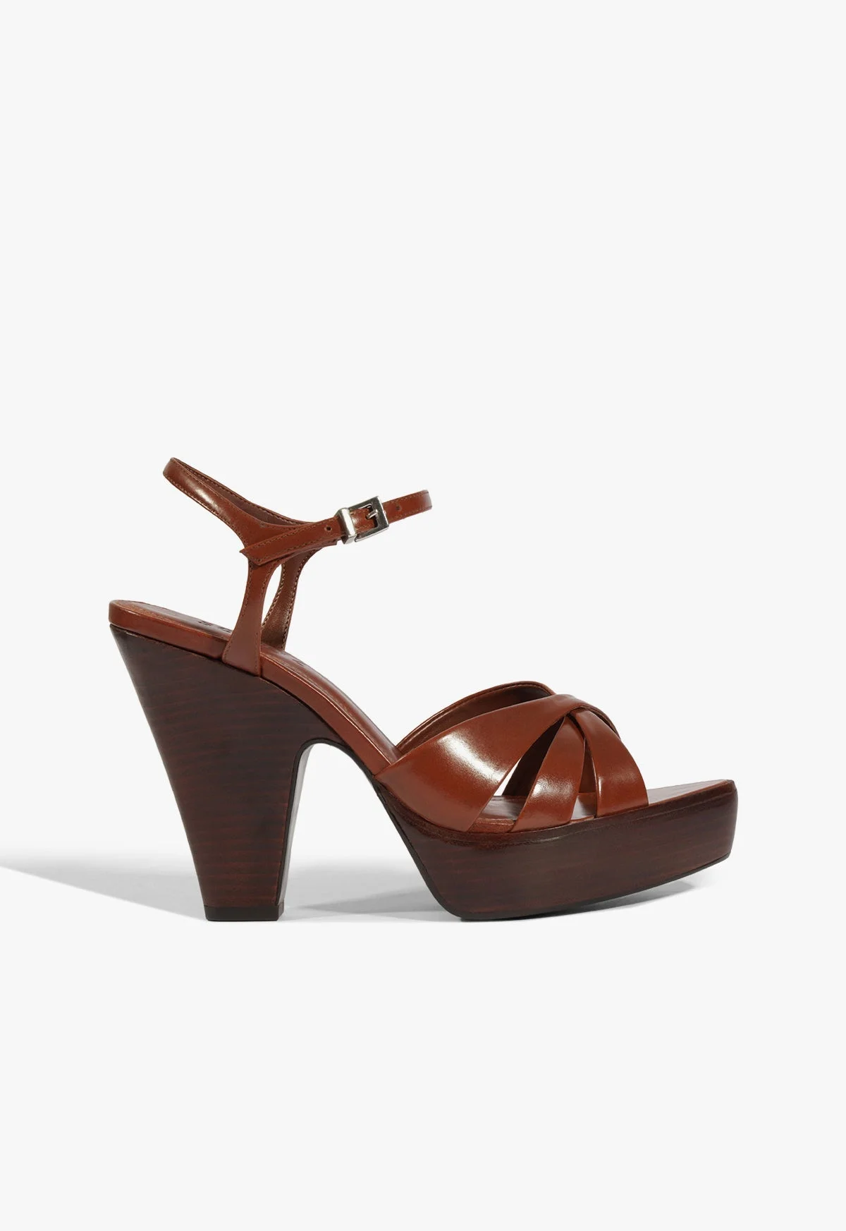 Keefa Wood Leather Platform Sandal - 1