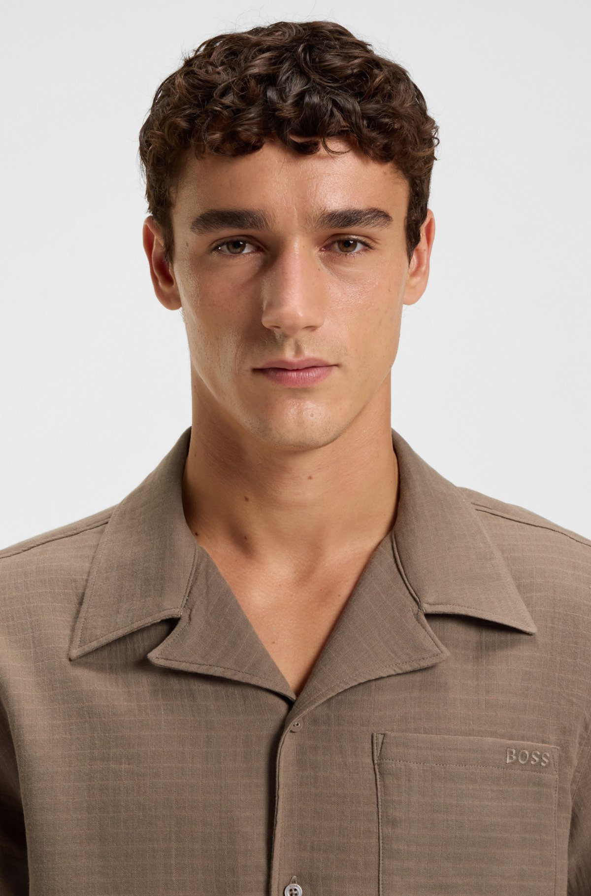 REGULAR-FIT SHIRT IN CHECKED COTTON - 3