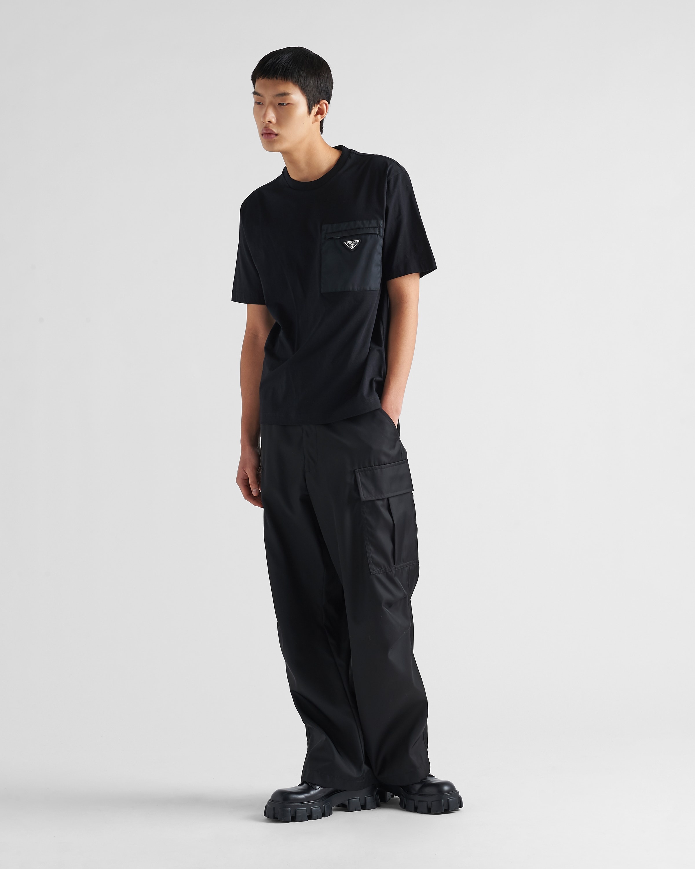 Re-Nylon and jersey T-shirt - 2