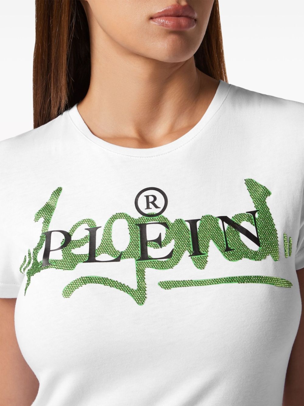 crystal-embellished cotton T-shirt - 5