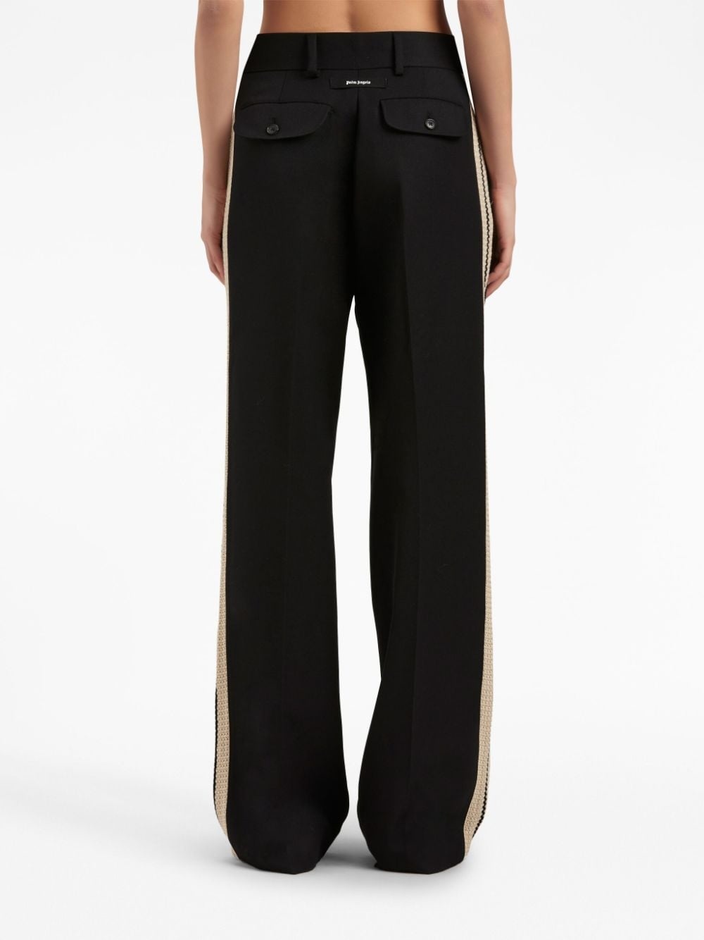 knit-tape straight trousers - 5