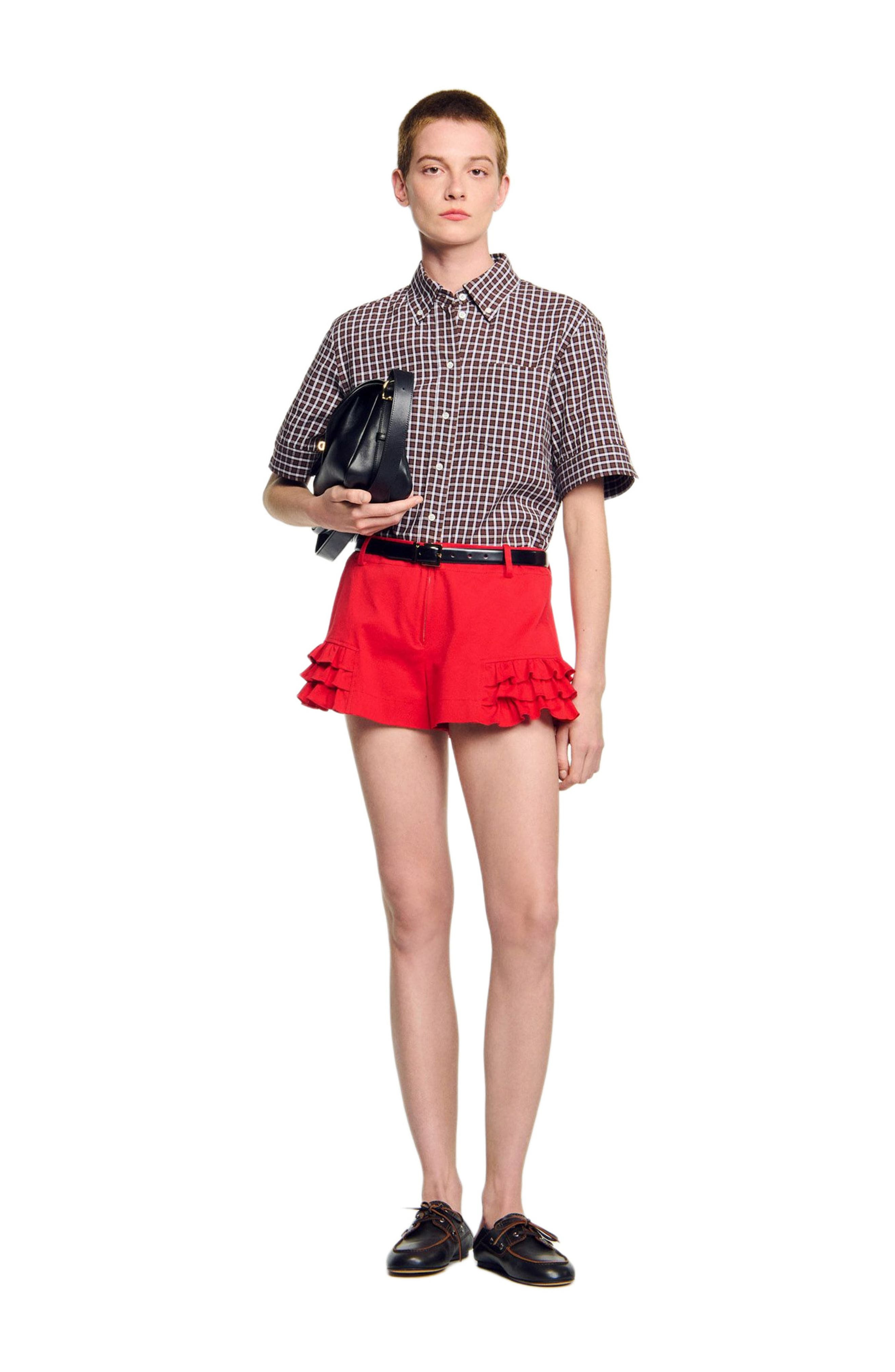 SANDRO Flared ruffled shorts at Nordstrom - 6