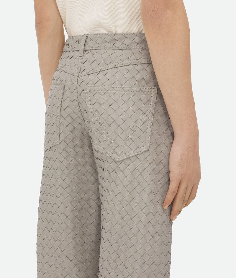 Intrecciato Leather Straight Leg Trousers 5