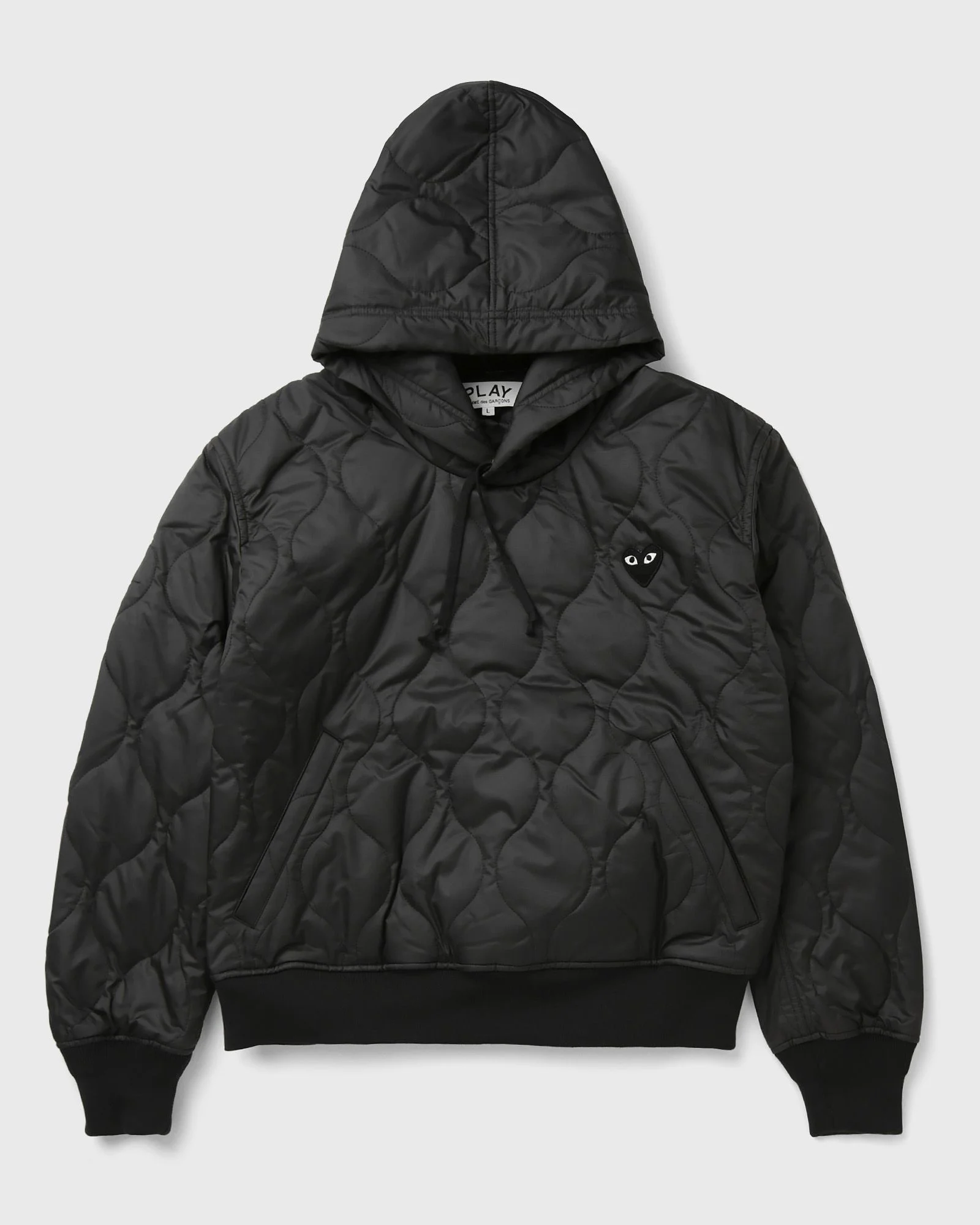 LOGO PRINT BLACK EMBLEM HOODIE - 1