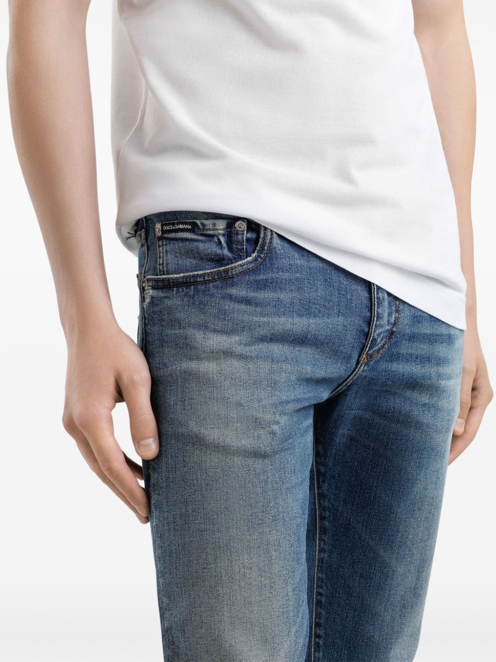 whiskering-effect skinny jeans - 4