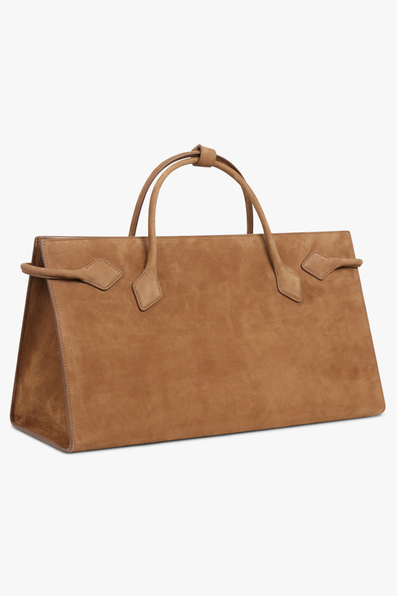 Alaïa LE TECKEL E/W NUBUCK TOTE BAG | SHADOW BROWN outlook