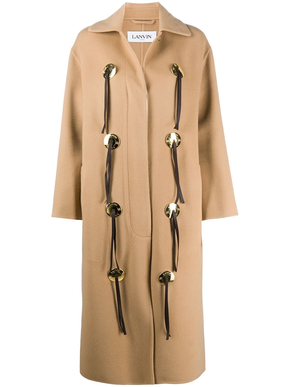 mid-length button-detail coat - 1