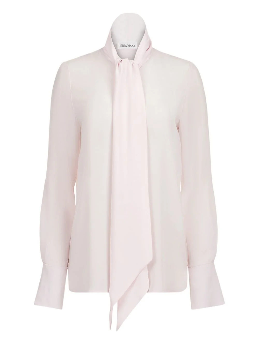 tie-neck silk shirt - 1