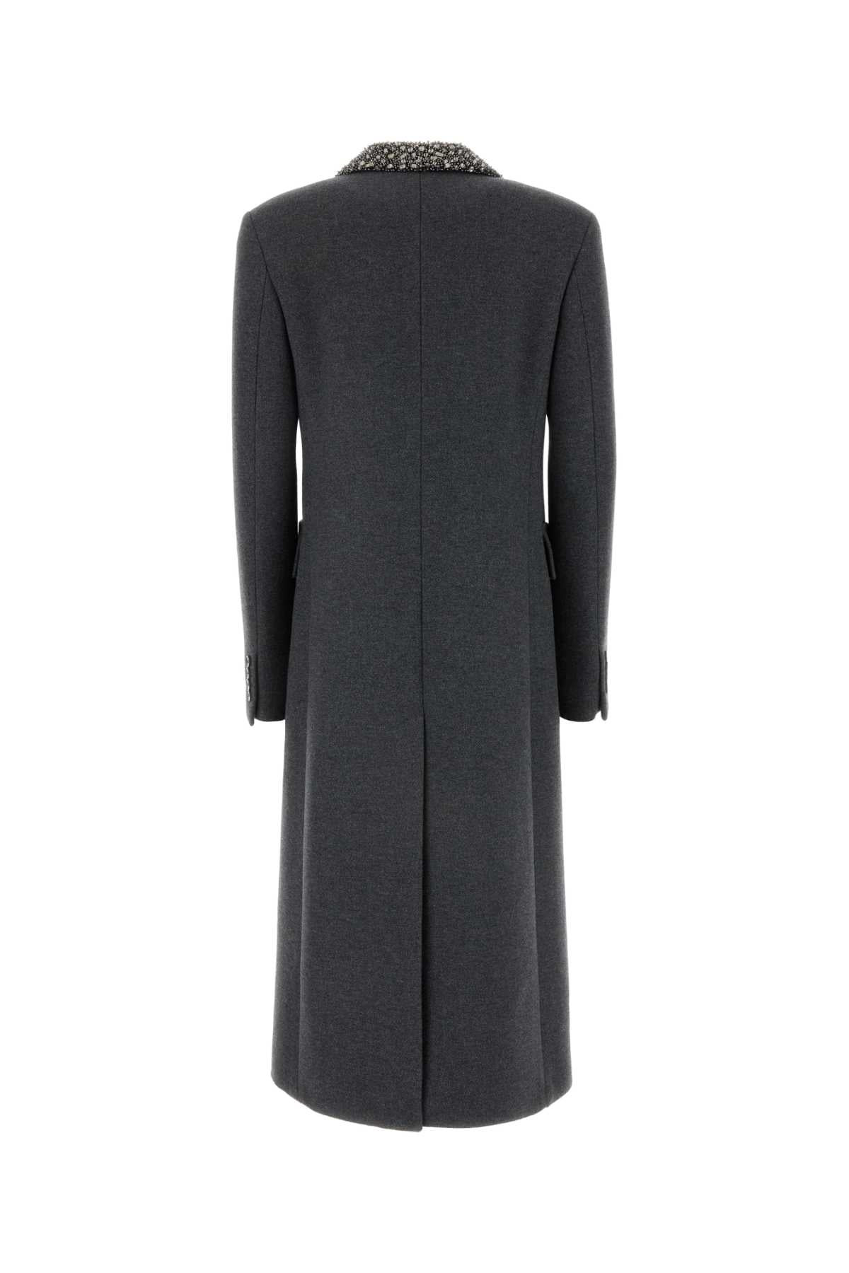 Blumarine Women Dark Grey Wool Coat - 2