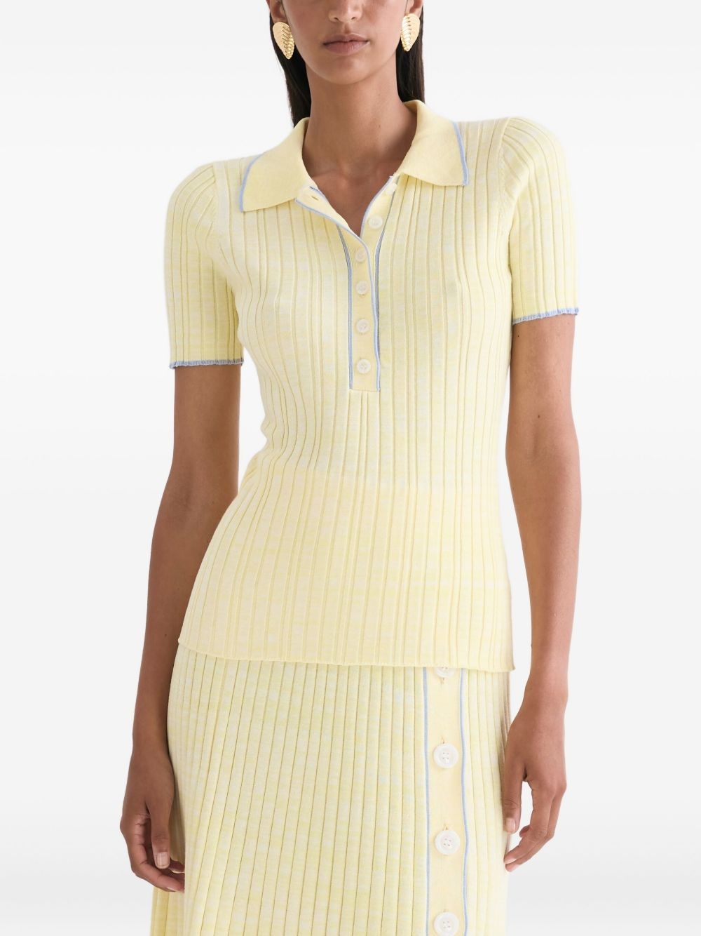 knitted polo top - 5