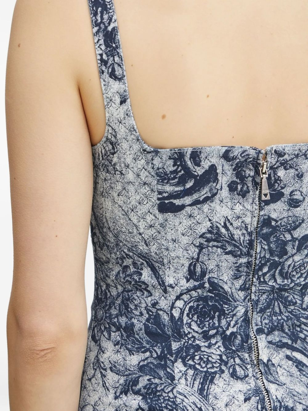 square-neck printed mini dress - 4