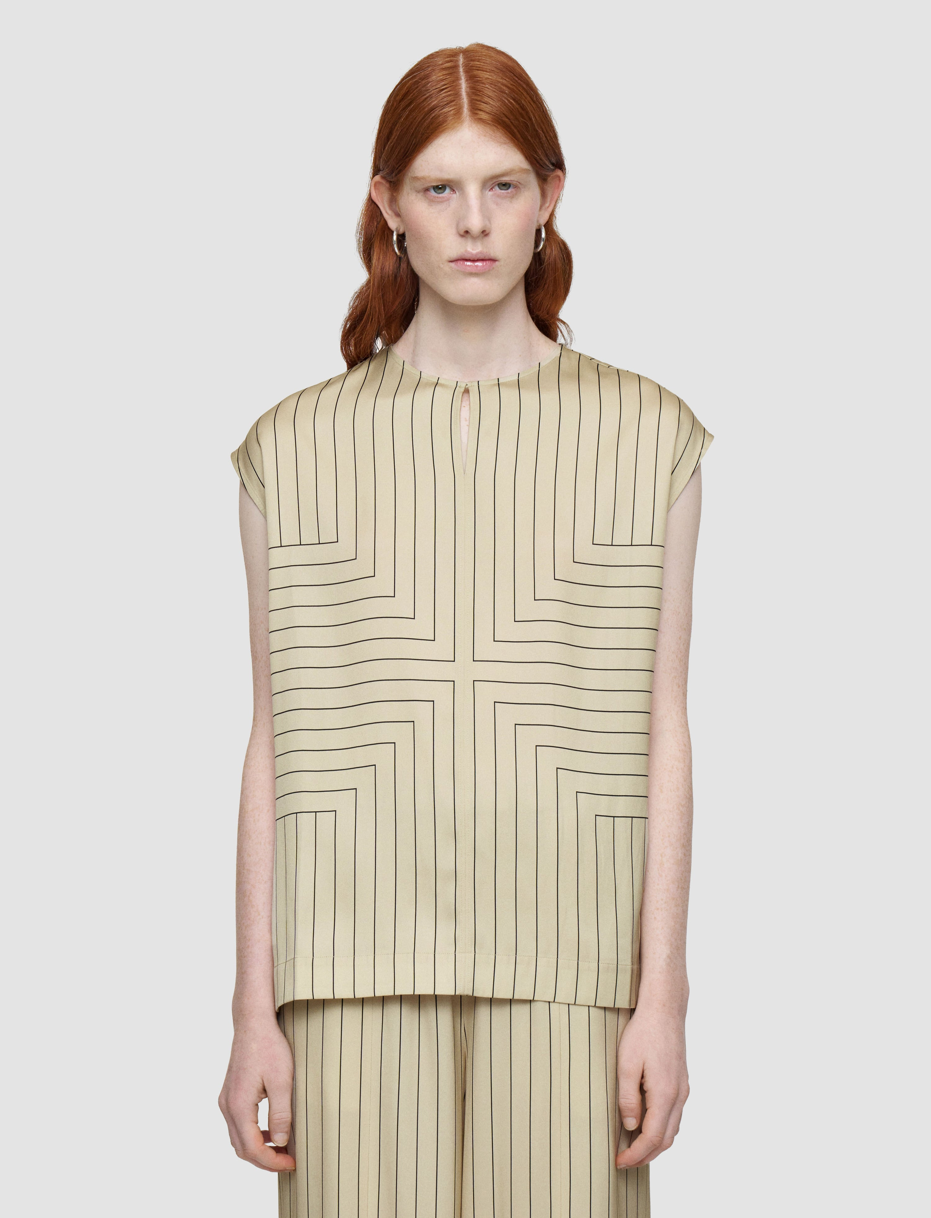 Louison Geometric Print Silk Top - 4