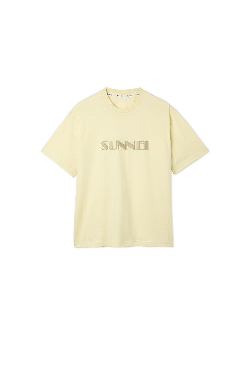 BIG LOGO EMBROIDERY T-SHIRT / beige 1