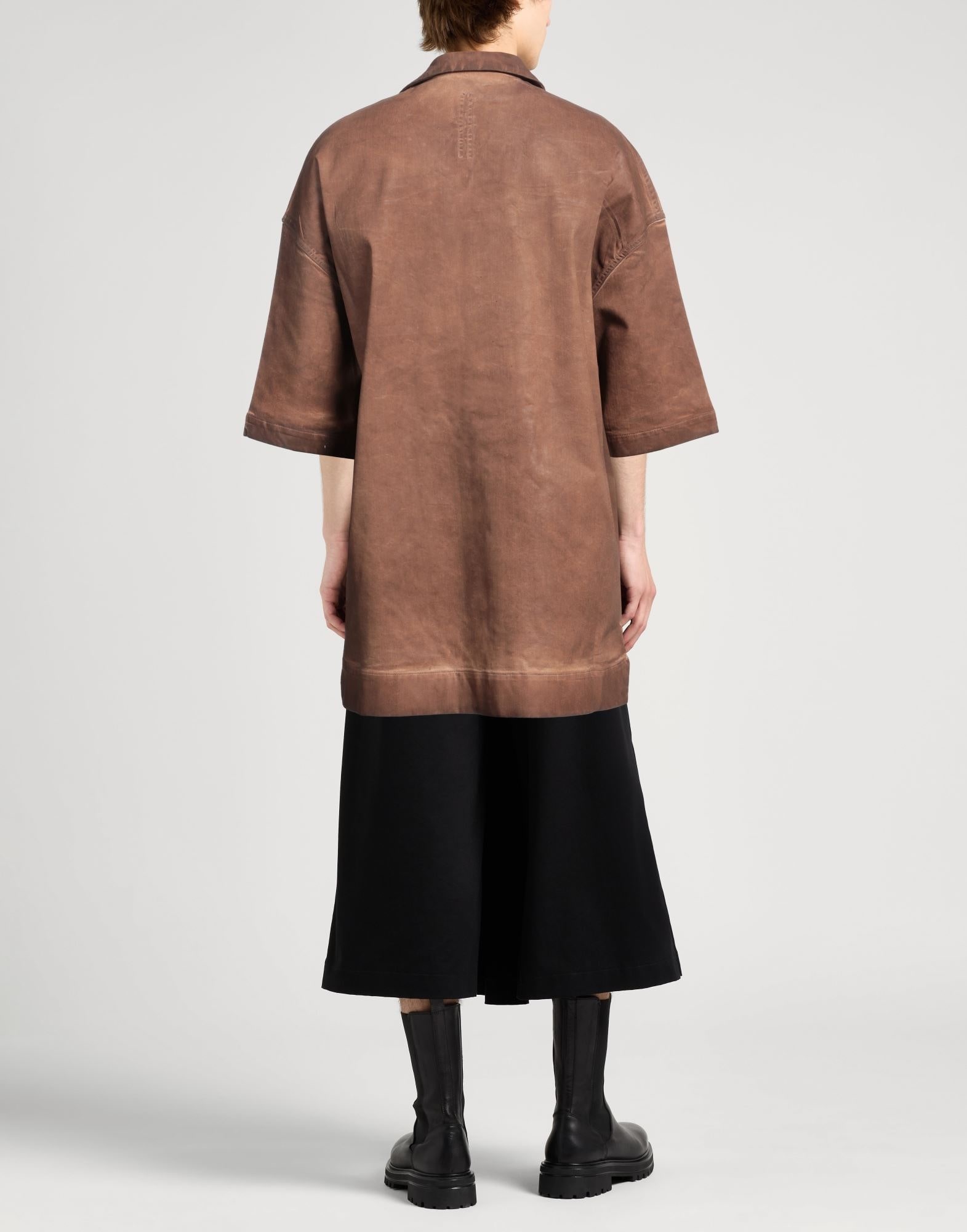 Brown Men's Solid Color Shirt - 3