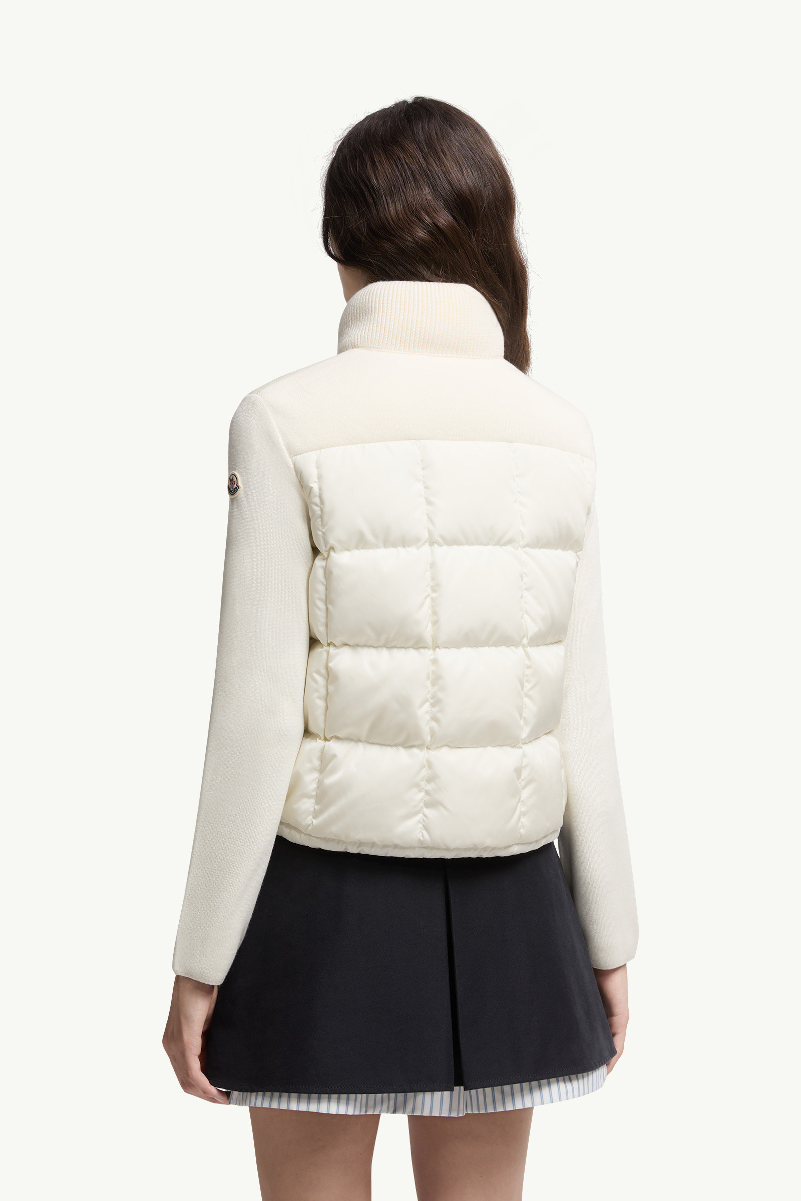 Square-Quilted Padded Wool Zip-Up Cardigan - 5