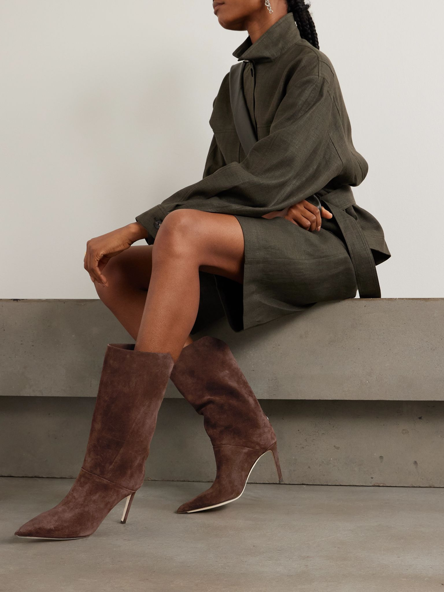 Beren 85 suede boots Chocolate - 2