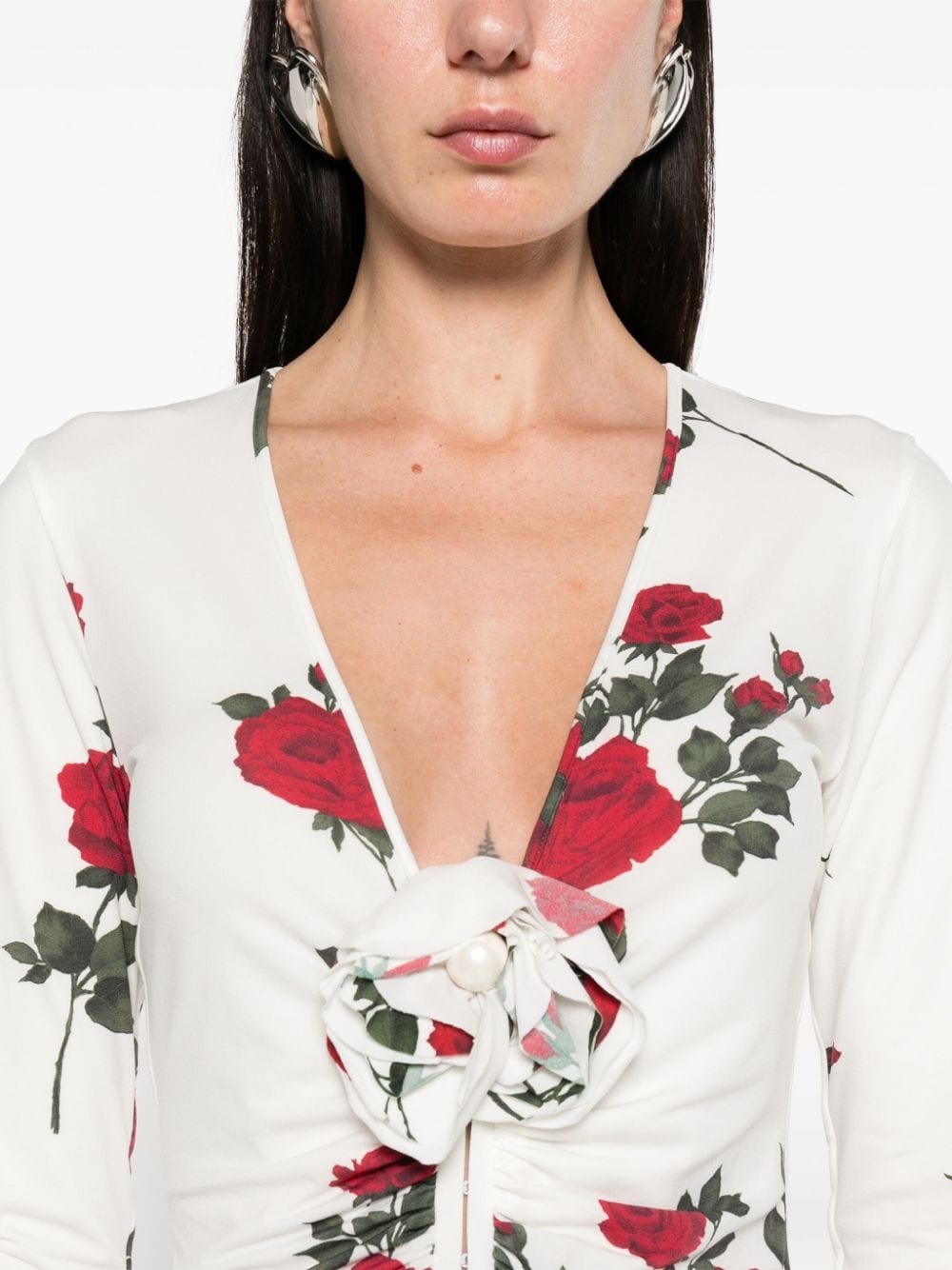 floral-print ruched top - 5