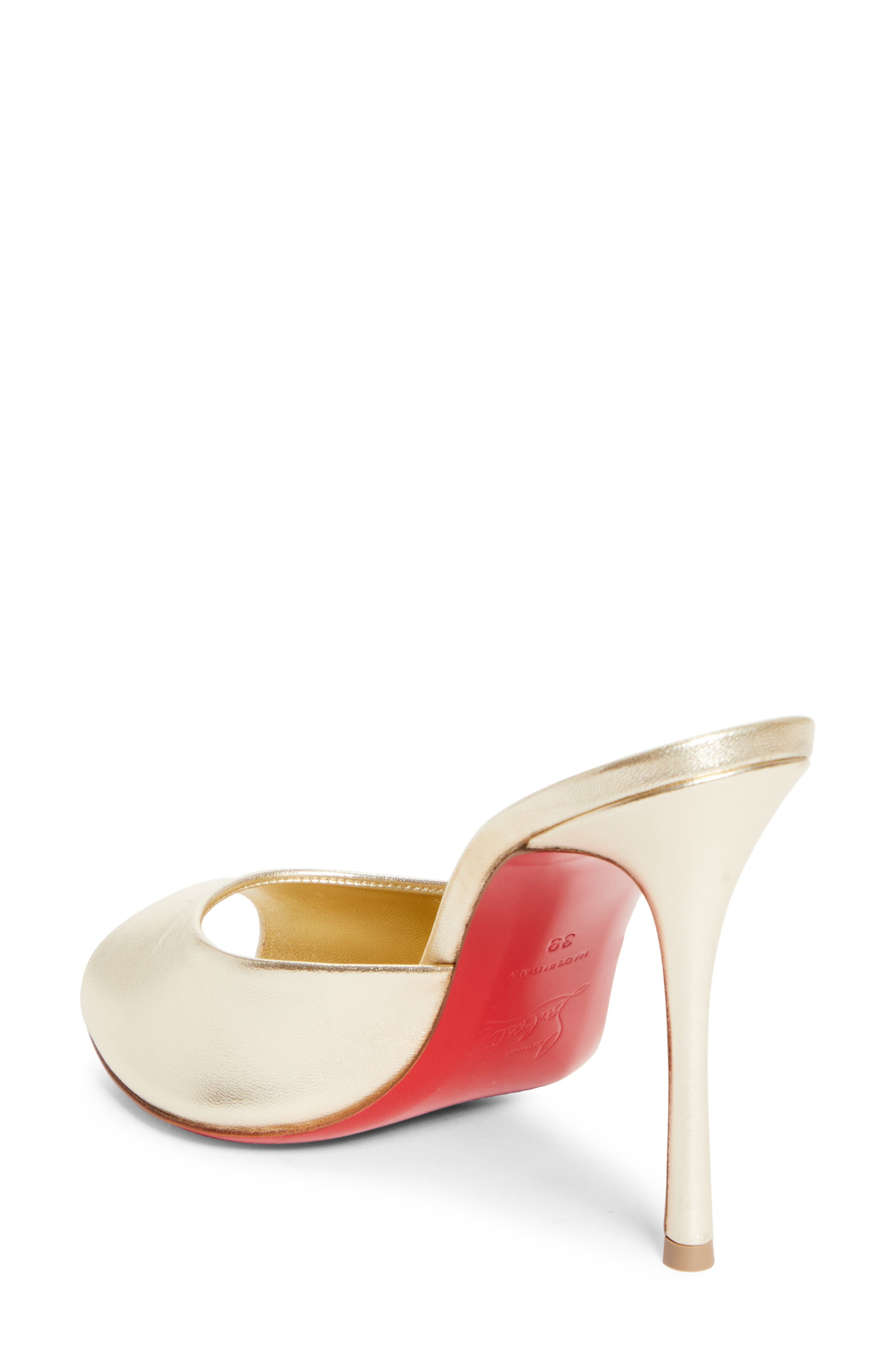 Christian Louboutin Me Dolly Peep Toe Slide Sandal in Sahara/Gold at Nordstrom - 2