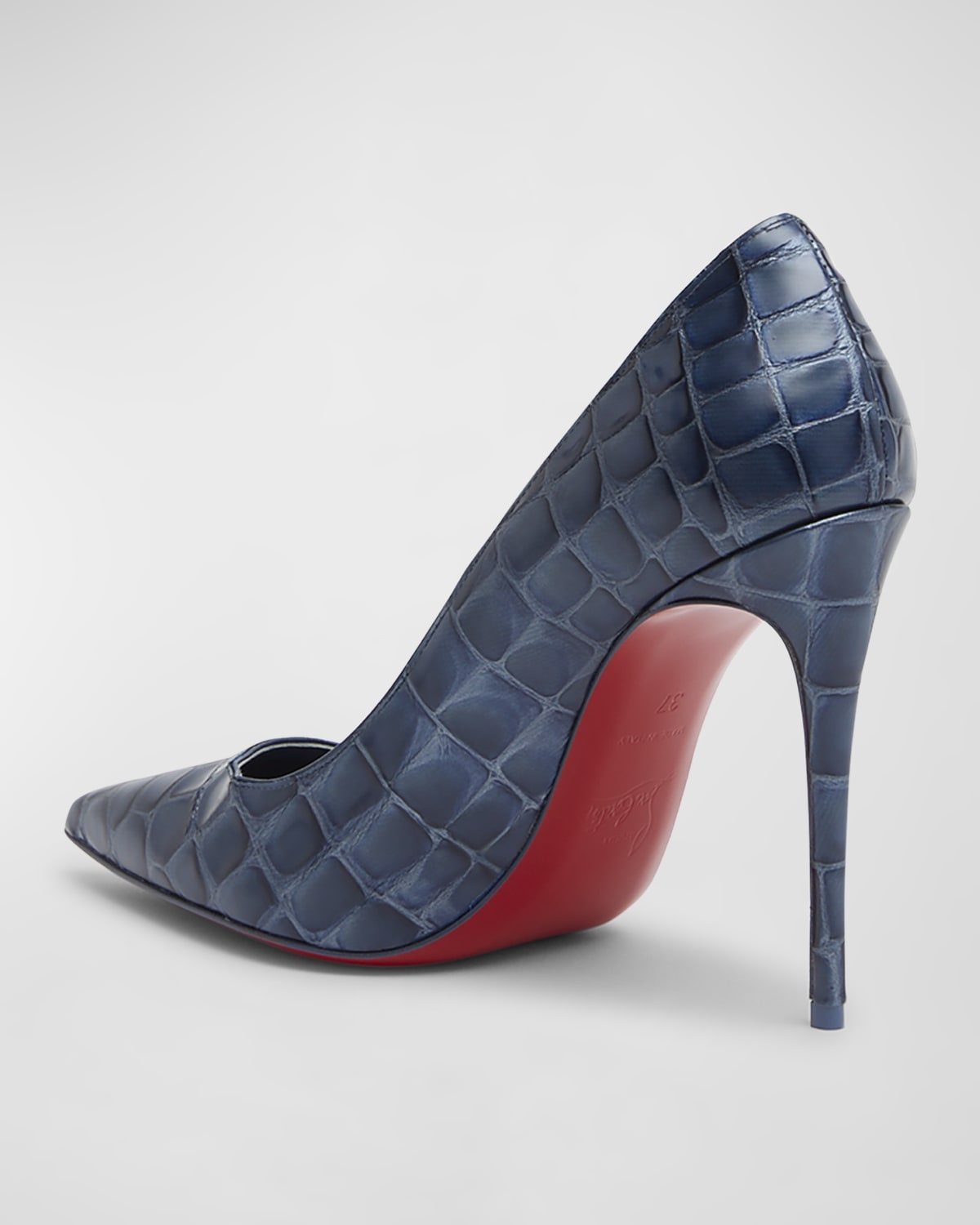 Kate Croco Red Sole Classic Pumps - 3