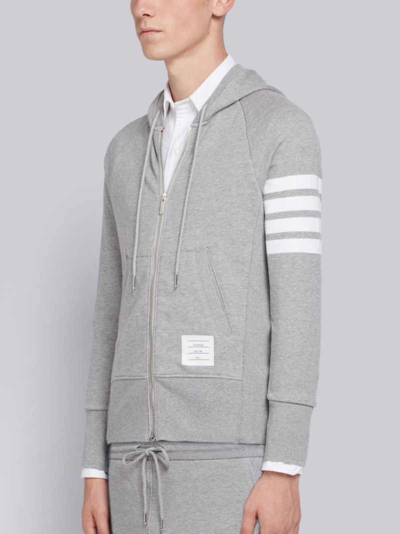 Thom Browne 4-Bar zip-up hoodie outlook