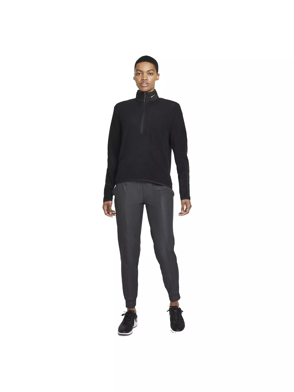 Women's Therma-FIT Victory Long-Sleeve 1/2-Zip Golf Top -Black - 7