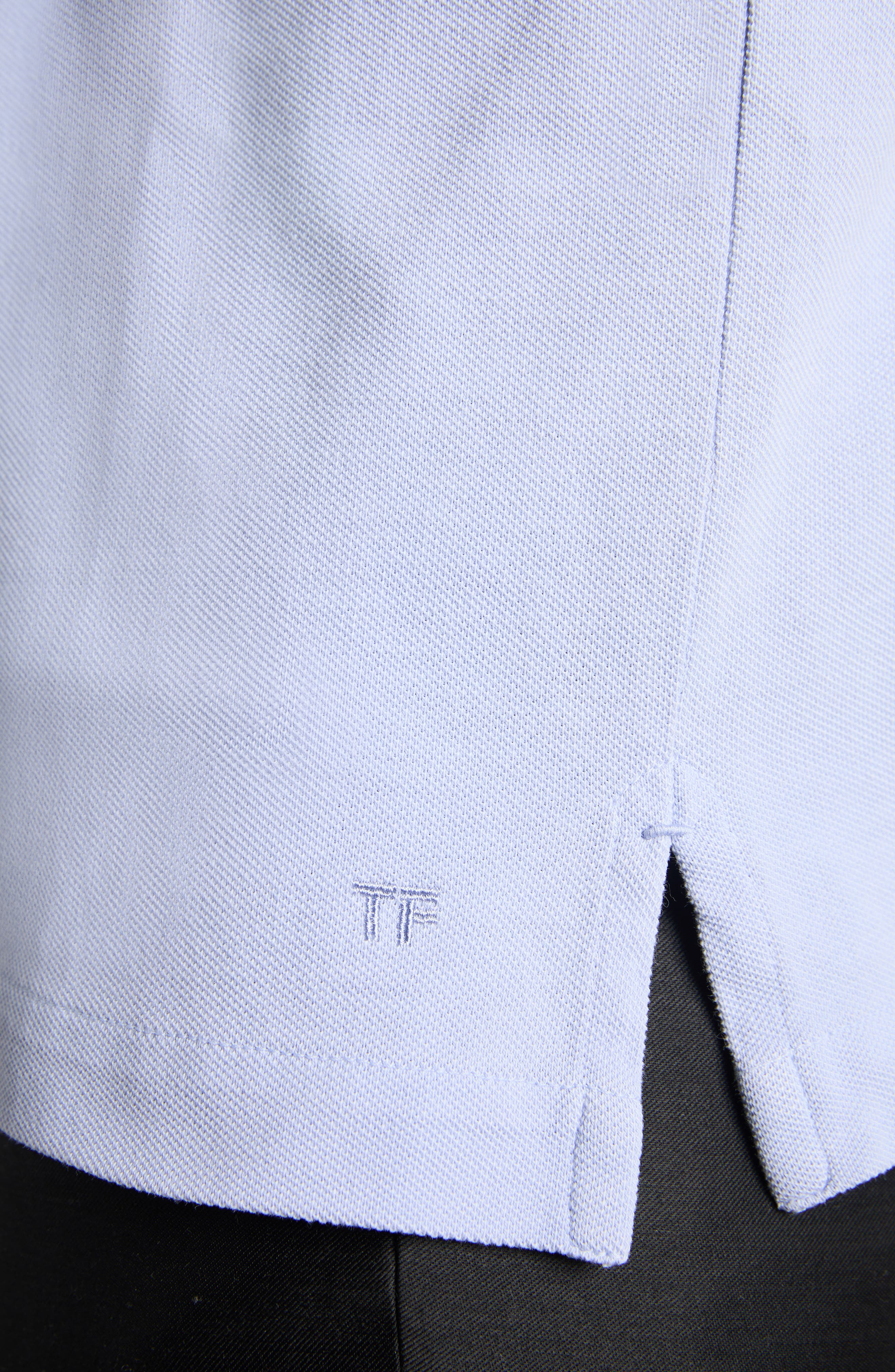 TOM FORD Short Sleeve Cotton Piqué Polo in Periwinkle at Nordstrom - 4