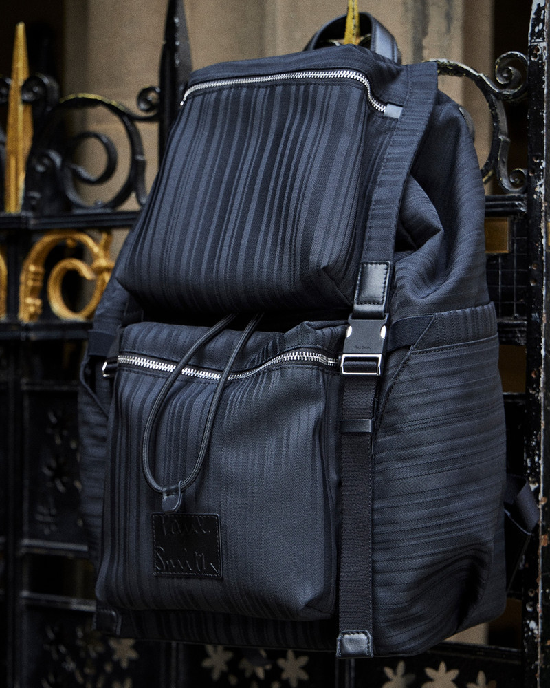 Paul Smith Black 'Shadow Stripe' Backpack outlook