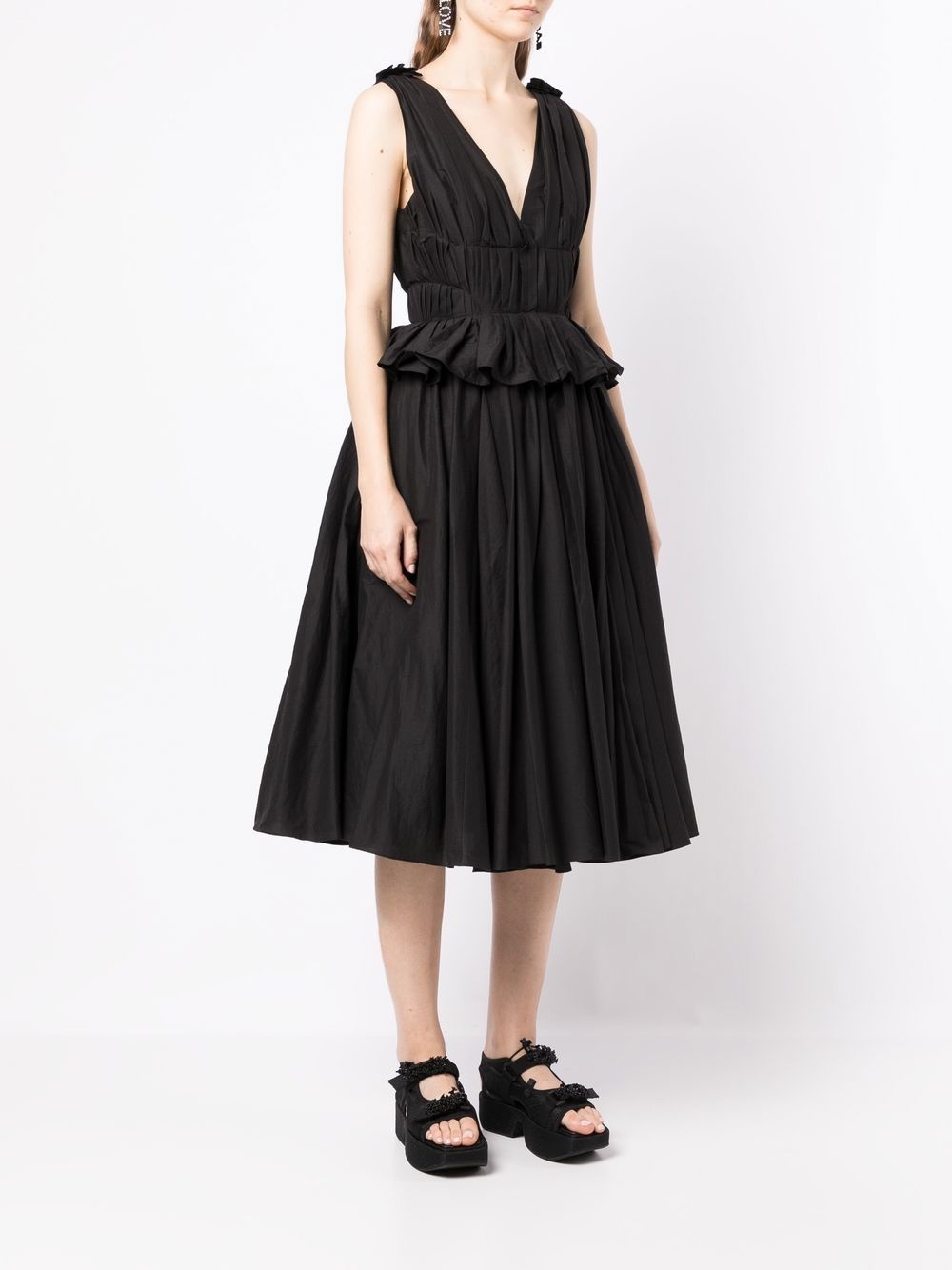 v-neck midi dress - 3
