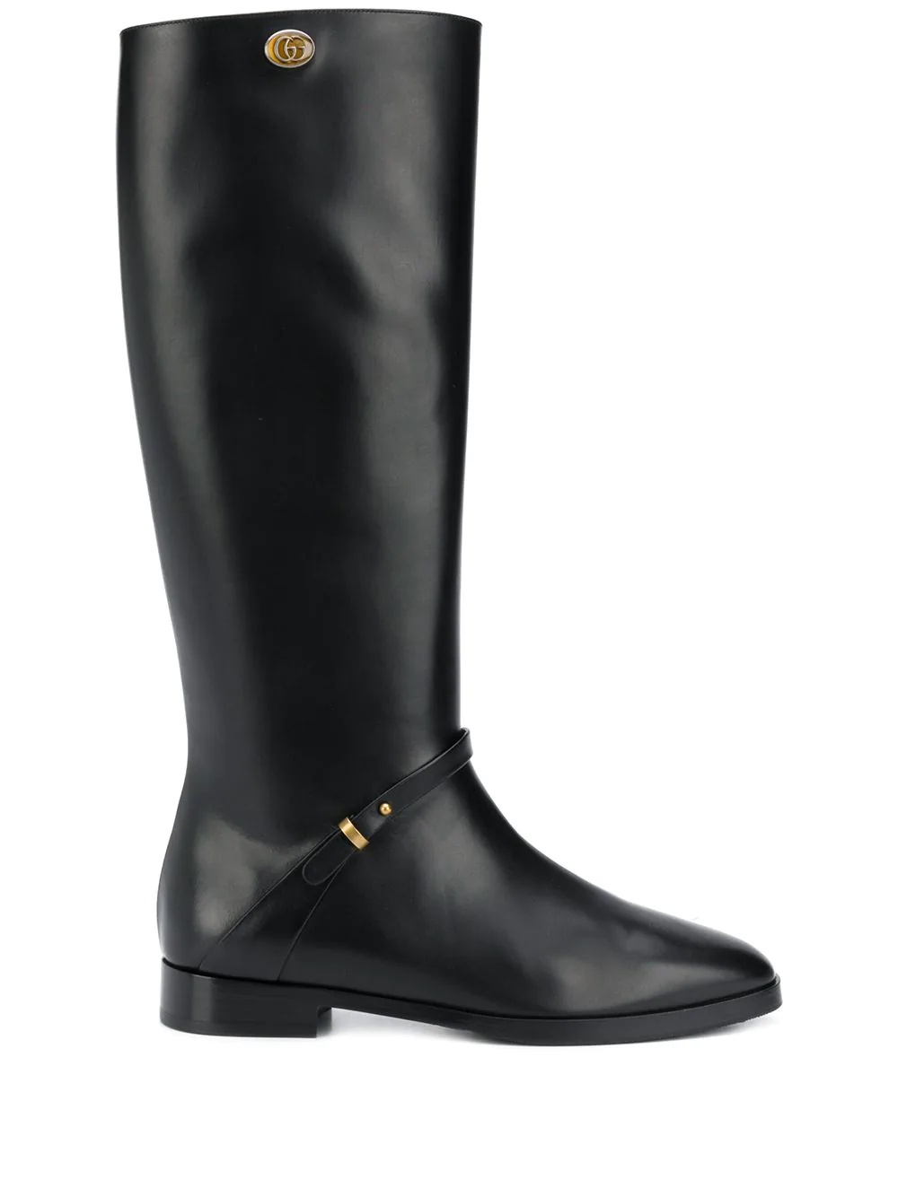 calf-length leather boots - 1