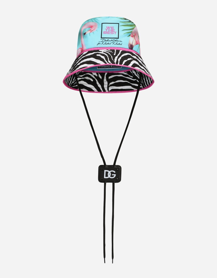 Nylon bucket hat with flamingo print - 6