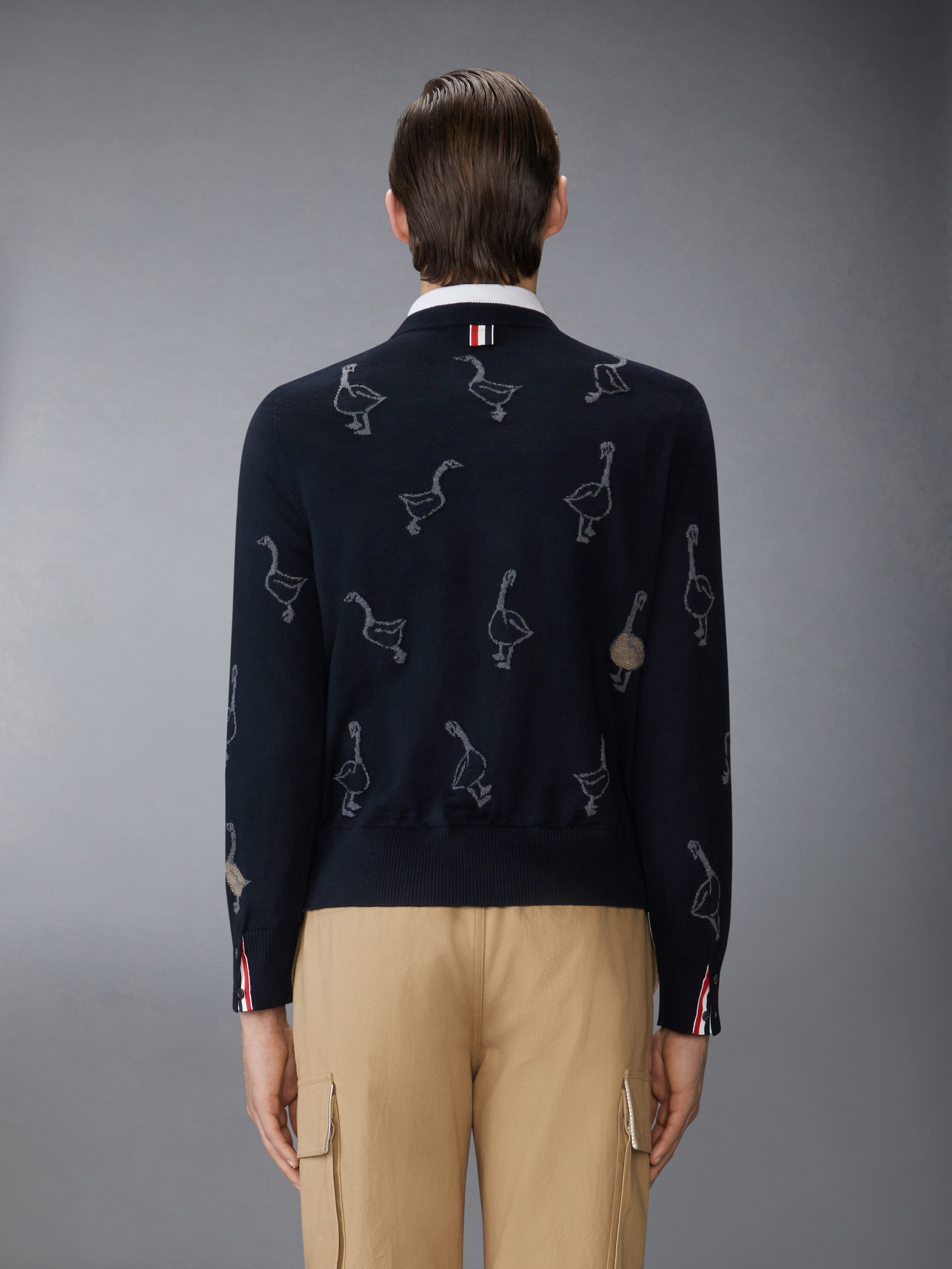 GEESE INTARSIA MERINO WOOL RELAXED FIT PULLOVER - 3