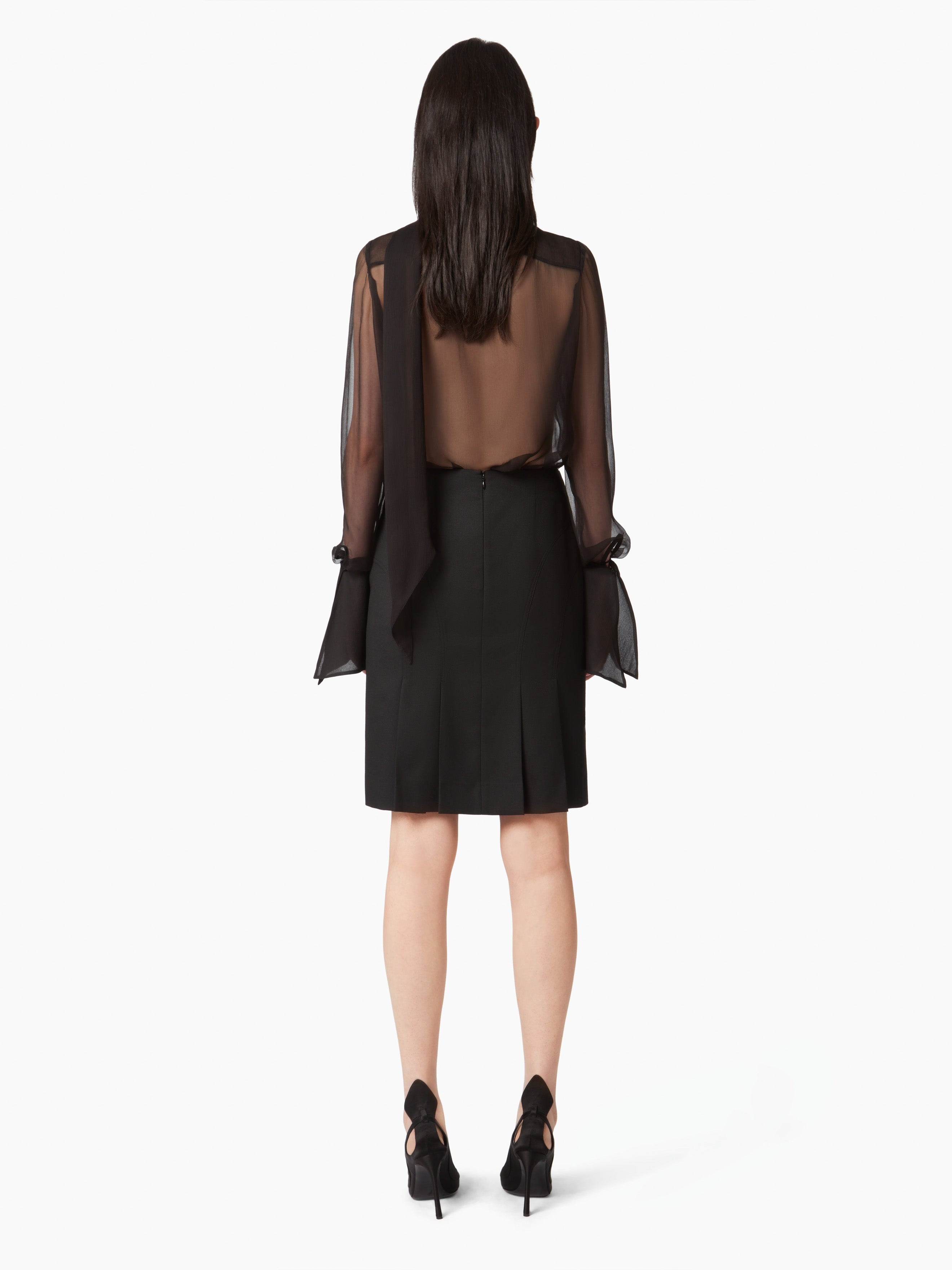 SATIN LAVALIERE SHIRT - 4